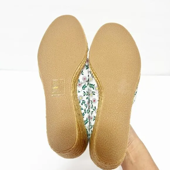 JACK ROGERS PALMER CRISSCROSS WEDGE ESPADRILLED WHITE DAISY SIZE 8.5 NEW