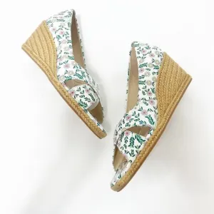 JACK ROGERS PALMER CRISSCROSS WEDGE ESPADRILLED WHITE DAISY SIZE 8.5 NEW