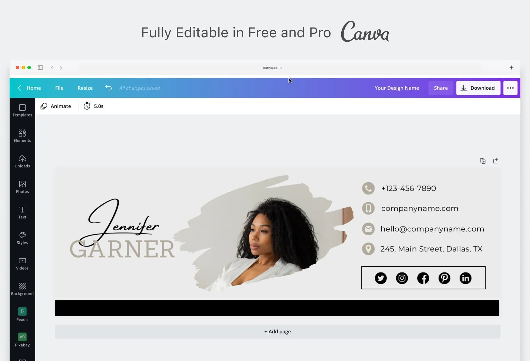 Jennifer Email Signature Template Editable Canva Template