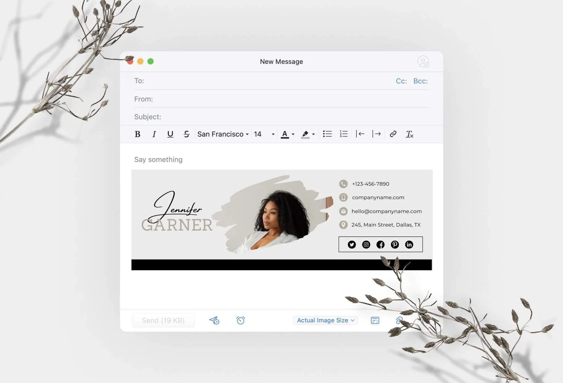 Jennifer Email Signature Template Editable Canva Template