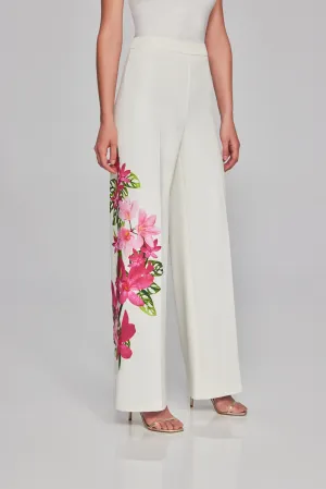 Joseph Ribkoff Floral Print Scuba Crepe Wide-Leg Pants