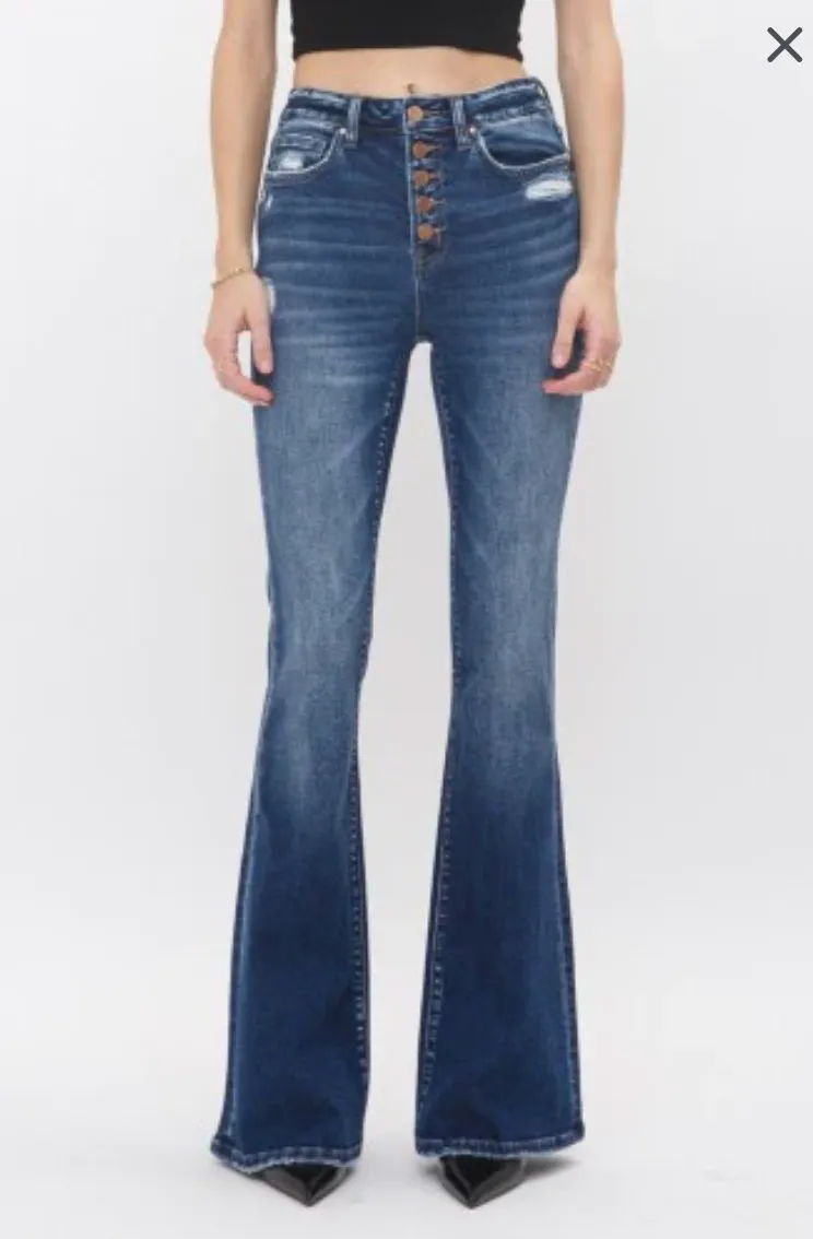 Just Being Sweet Dark Flare Jeans