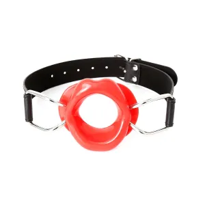 Kiotos Leather - Rode Mondknevel met Rode Lippen - Fascinerende Toevoeging voor Intiem Plezier