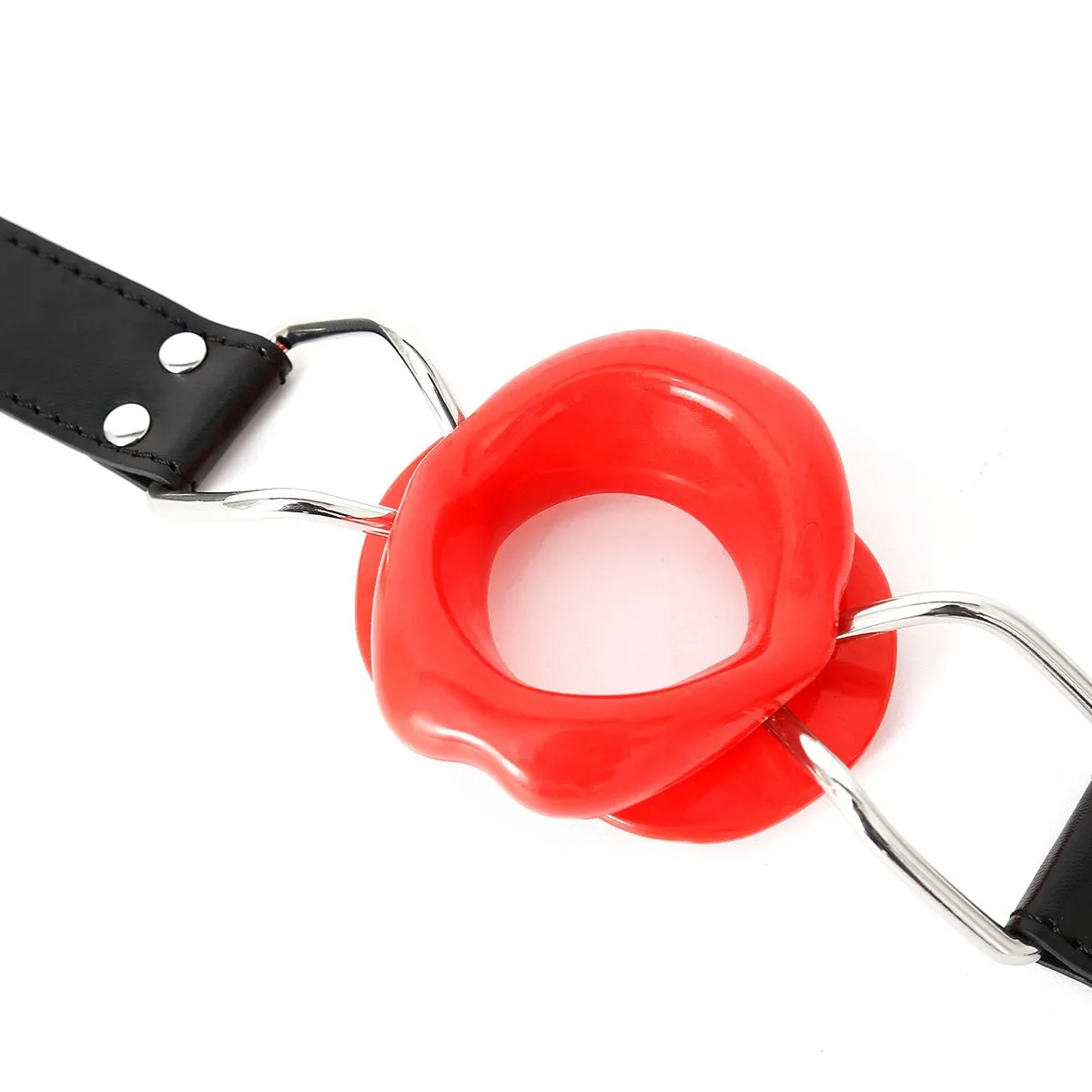 Kiotos Leather - Rode Mondknevel met Rode Lippen - Fascinerende Toevoeging voor Intiem Plezier