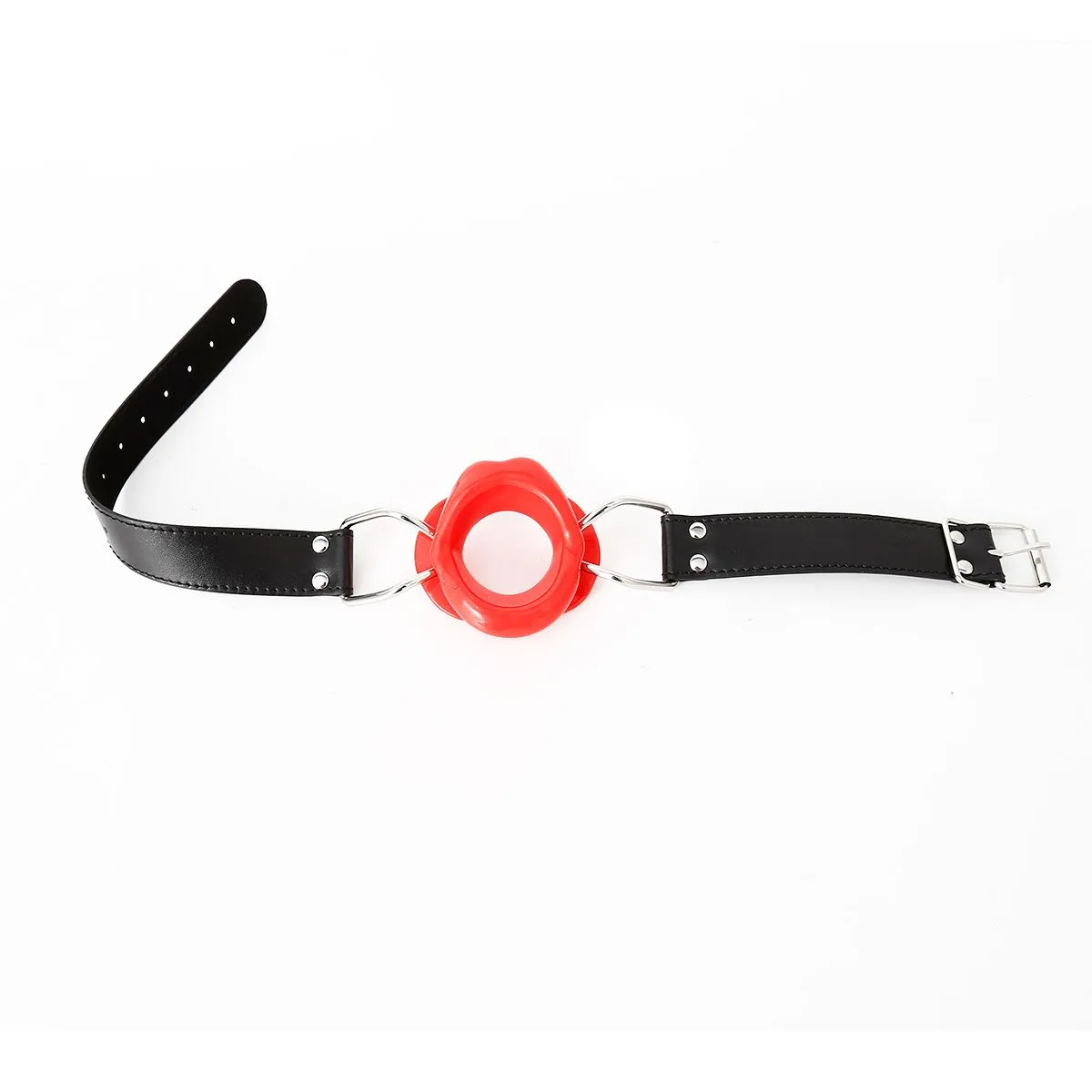 Kiotos Leather - Rode Mondknevel met Rode Lippen - Fascinerende Toevoeging voor Intiem Plezier
