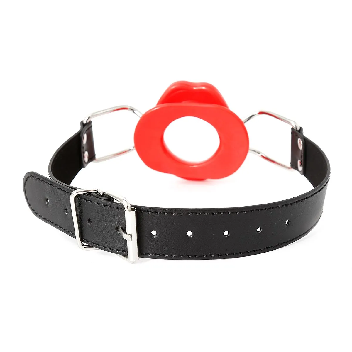 Kiotos Leather - Rode Mondknevel met Rode Lippen - Fascinerende Toevoeging voor Intiem Plezier