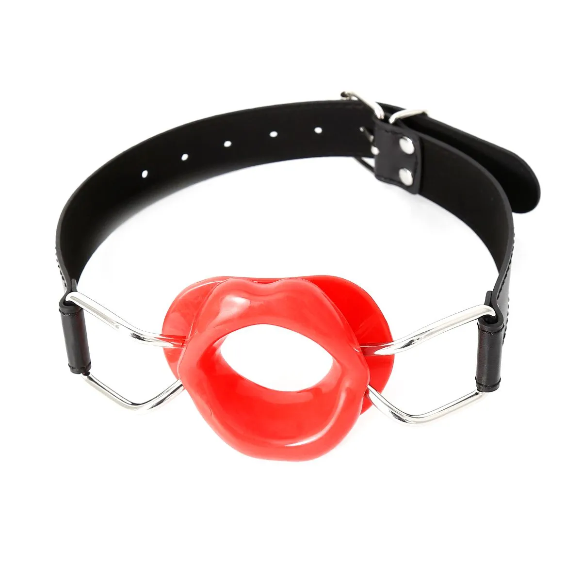 Kiotos Leather - Rode Mondknevel met Rode Lippen - Fascinerende Toevoeging voor Intiem Plezier