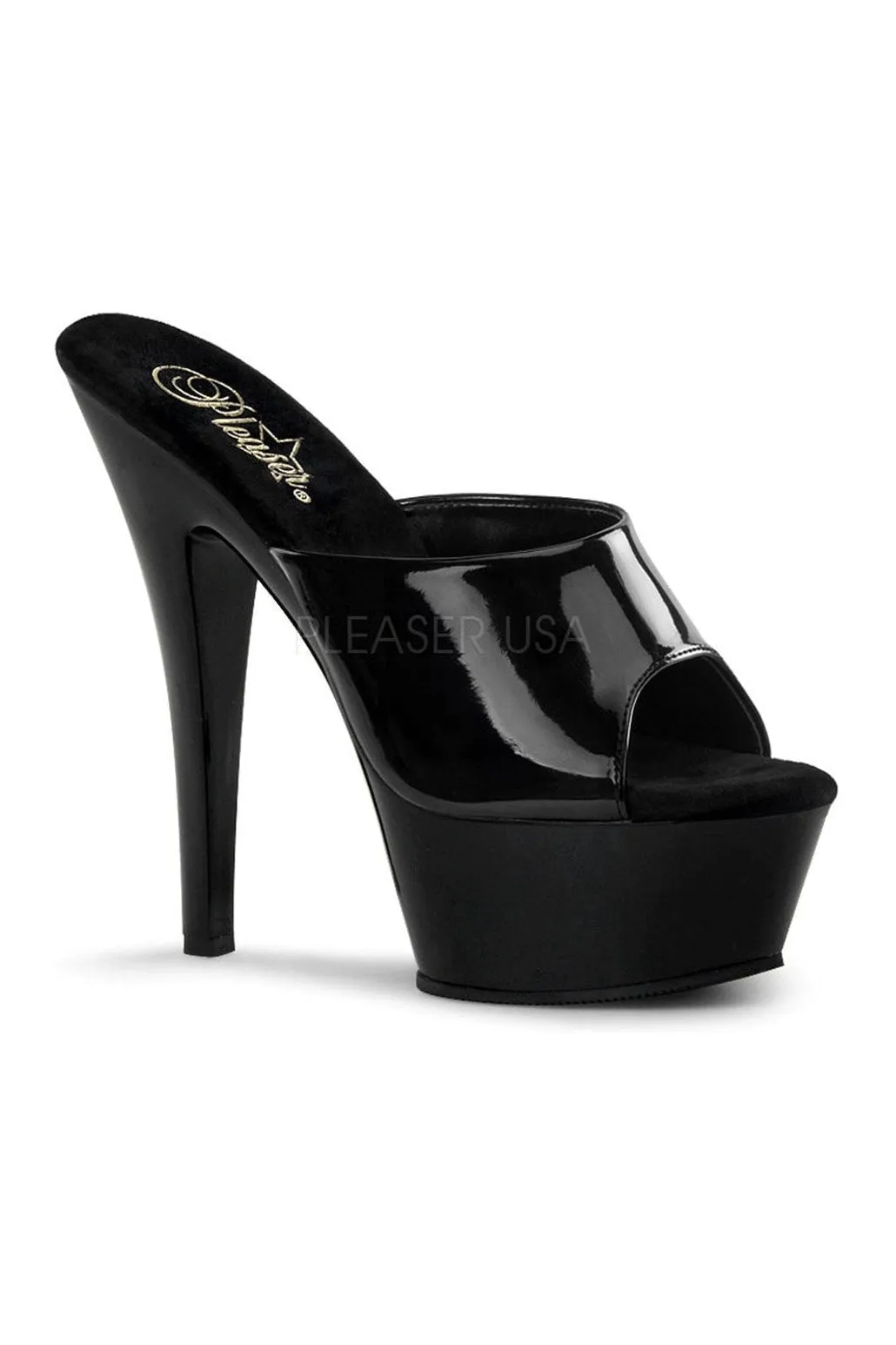 KISS-201 Platform Sandal | Black Patent