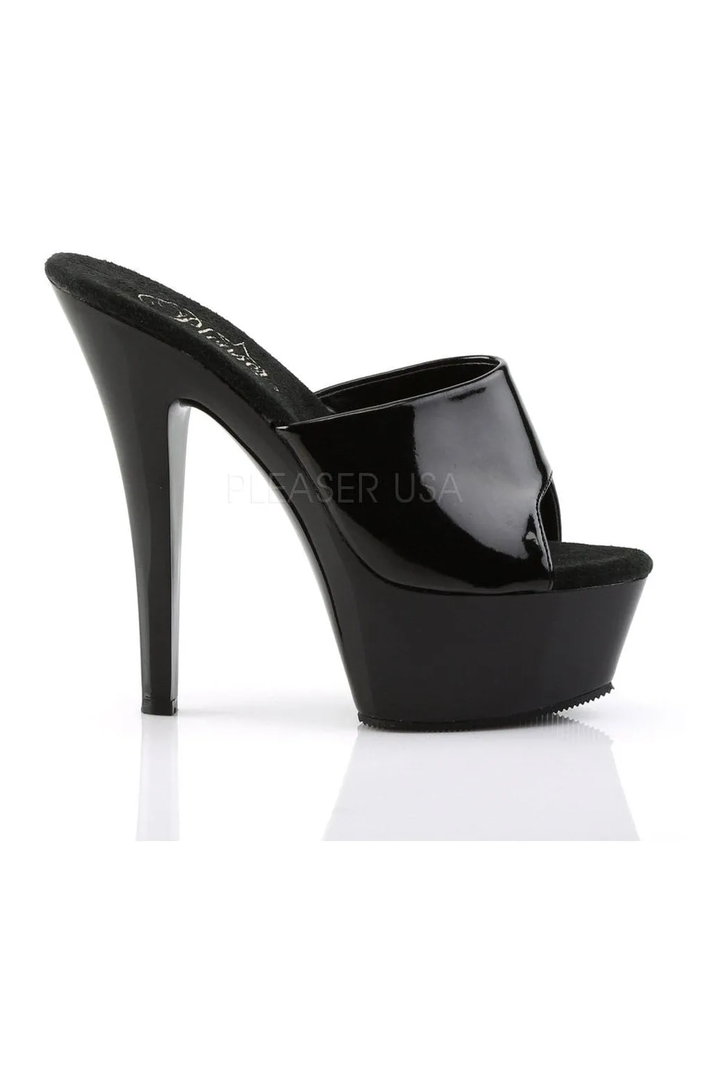 KISS-201 Platform Sandal | Black Patent