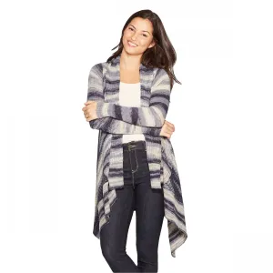 Knox Rose Women's Striped Long Sleeve Open Front Cardigan