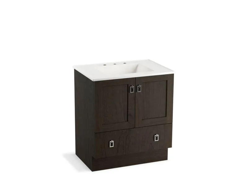 KOHLER K-99529-TK-1WA Poplin 30" bathroom vanity cabinet with toe kick, 2 doors and 1 drawer