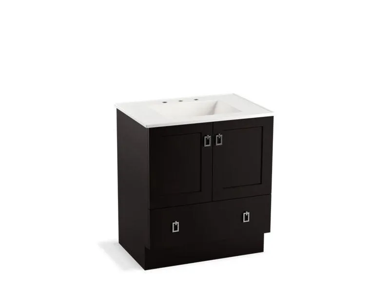 KOHLER K-99529-TK-1WA Poplin 30" bathroom vanity cabinet with toe kick, 2 doors and 1 drawer