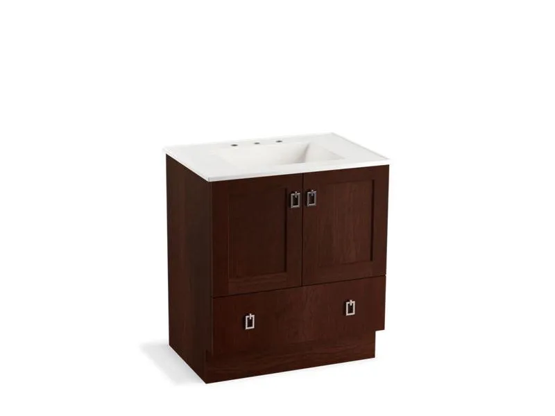KOHLER K-99529-TK-1WA Poplin 30" bathroom vanity cabinet with toe kick, 2 doors and 1 drawer