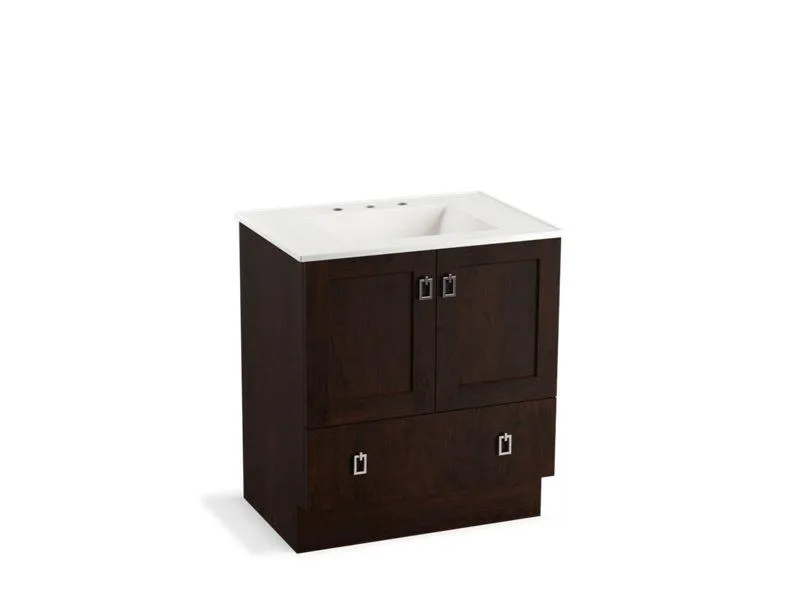 KOHLER K-99529-TK-1WA Poplin 30" bathroom vanity cabinet with toe kick, 2 doors and 1 drawer
