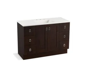 KOHLER K-99535-TK-1WA Poplin 48" bathroom vanity cabinet with toe kick, 2 doors and 6 drawers