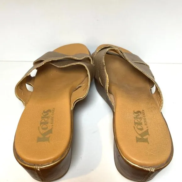 Kork Ease Madera Leather Wedge Slides Sandal Platforms 11