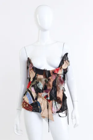 Lace & Leather Patchwork Underbust Corset