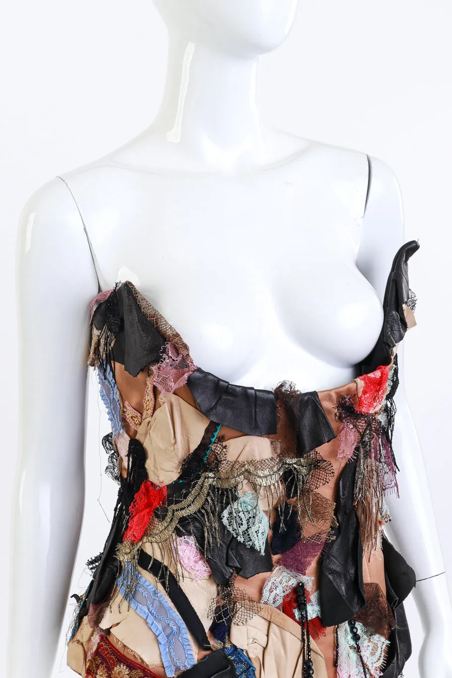 Lace & Leather Patchwork Underbust Corset