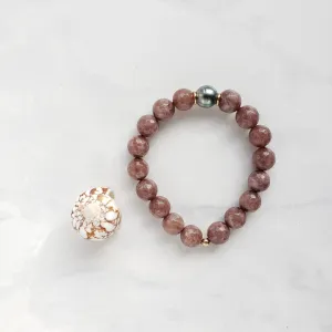 Lepidolite Tahitian Pearl Bracelet