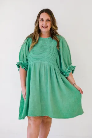 Life is Good Dress in Atlantis Green