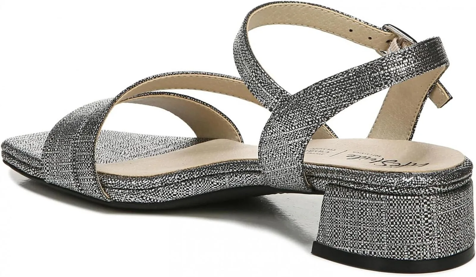 Lifestride Women's Julep Strappy Sandal I0372S1 Black Metallic 6M