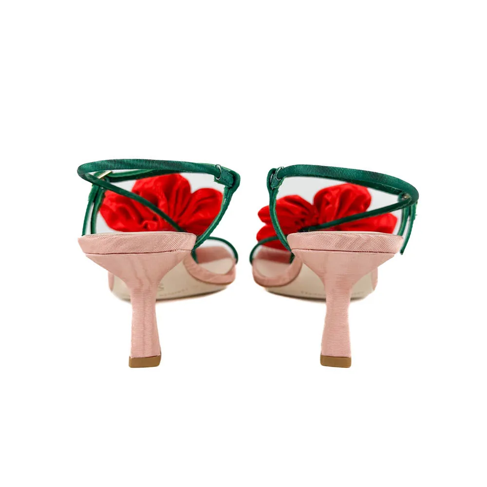 Loeffler Randall - Frank Moire Flower Sandal (Red/Green)