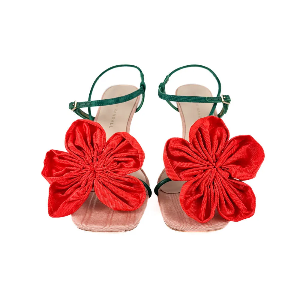 Loeffler Randall - Frank Moire Flower Sandal (Red/Green)