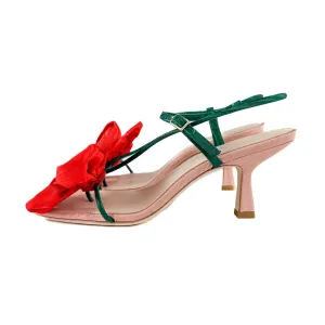 Loeffler Randall - Frank Moire Flower Sandal (Red/Green)