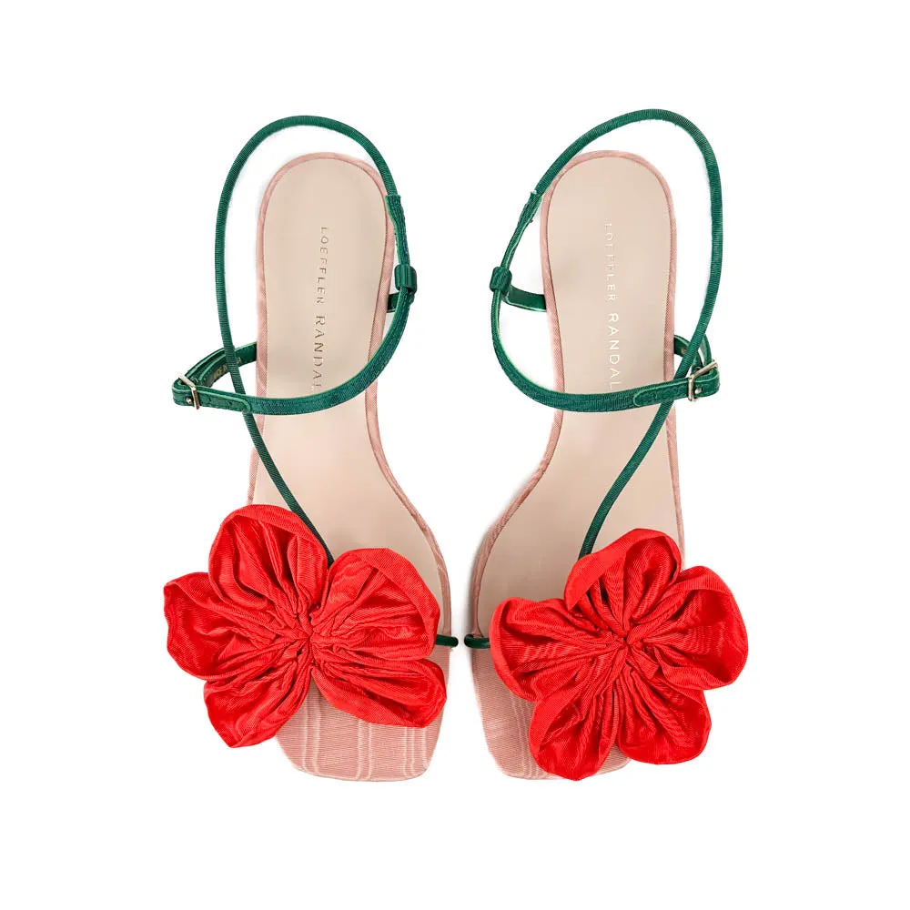 Loeffler Randall - Frank Moire Flower Sandal (Red/Green)