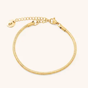 Loretta Round Snake Chain Bracelet, Gold