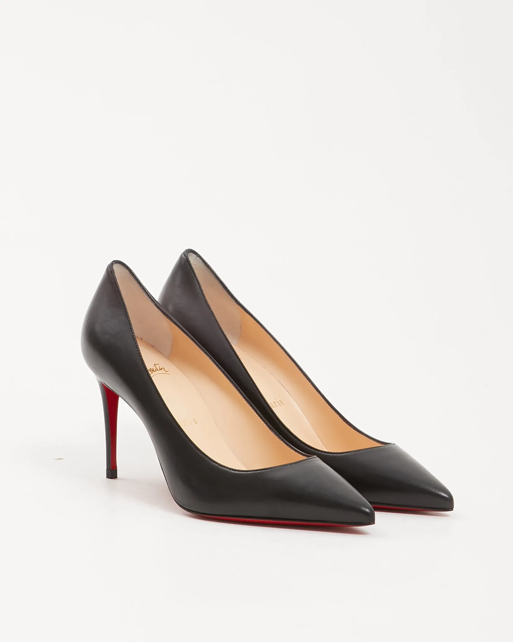 Louboutin Black Nappa Leather Kate 85 Heel - 35.5