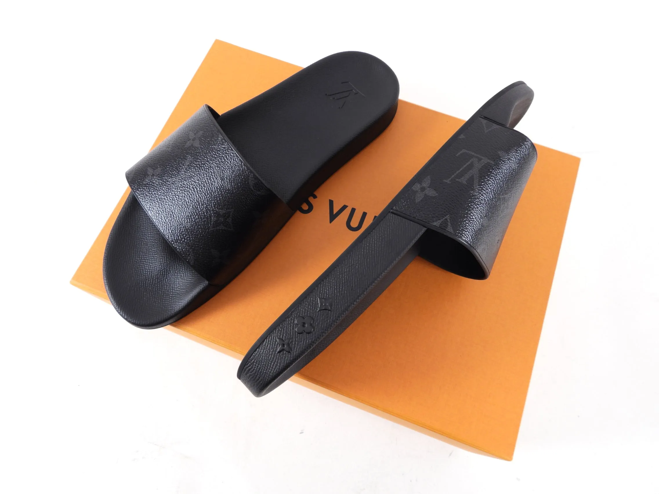 Louis Vuitton Mono Eclipse Slides Size 11