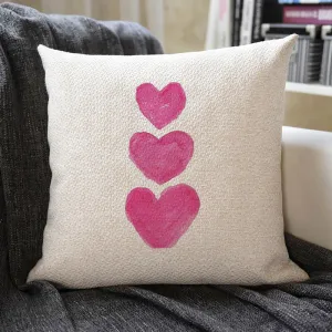 Love Heart Linen Pillowcase