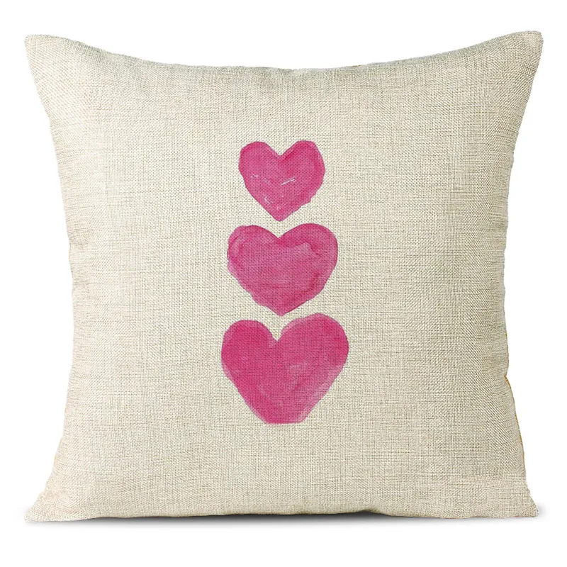 Love Heart Linen Pillowcase