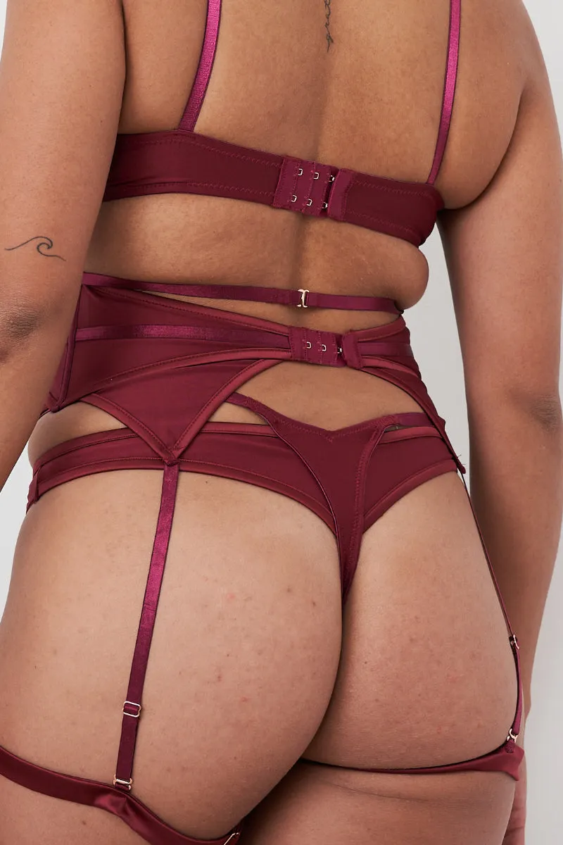 Lunalae Intimates Lauren Structured Suspender - Recycled Wine