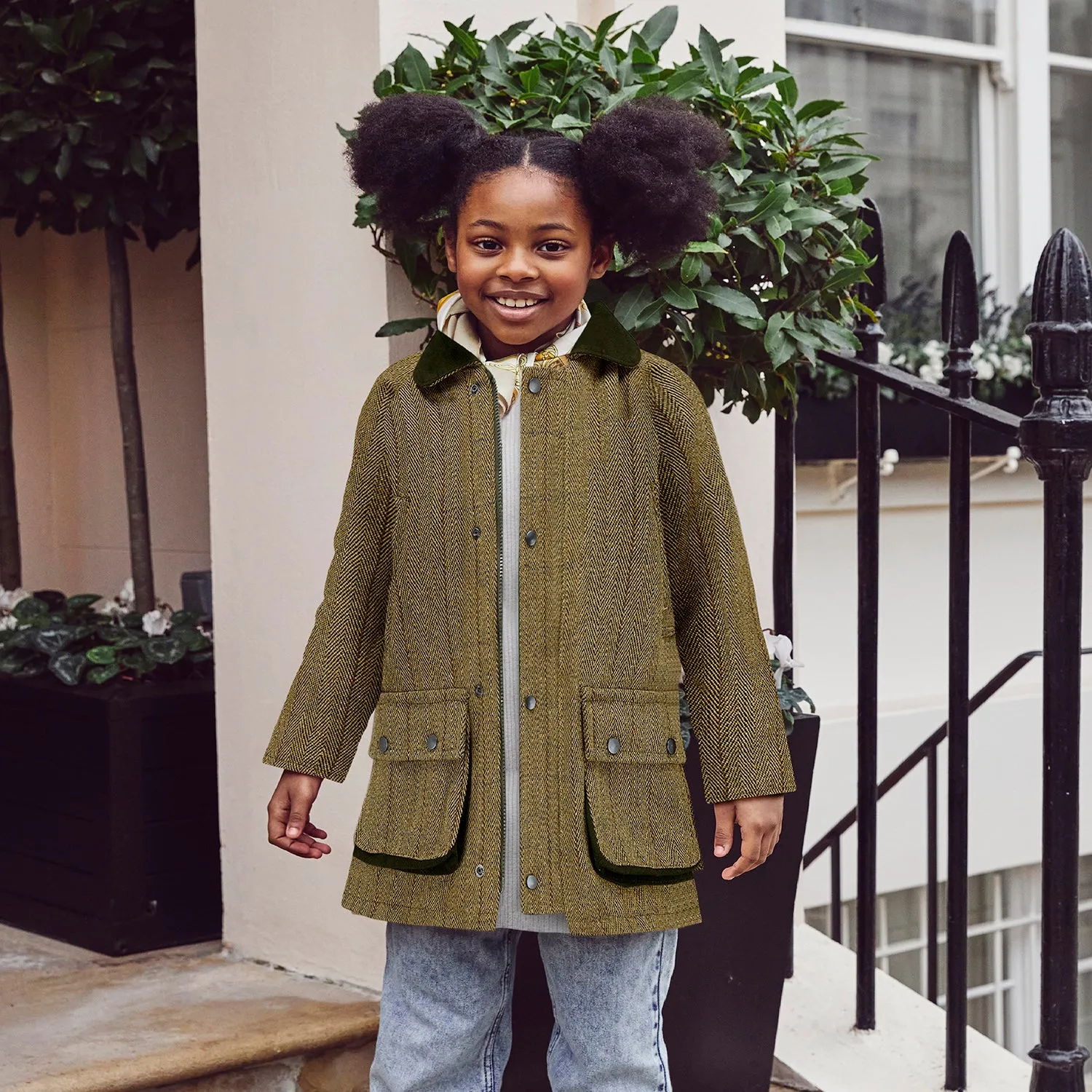 Lyall Greenbelt Children's Tweed Coat - Sand