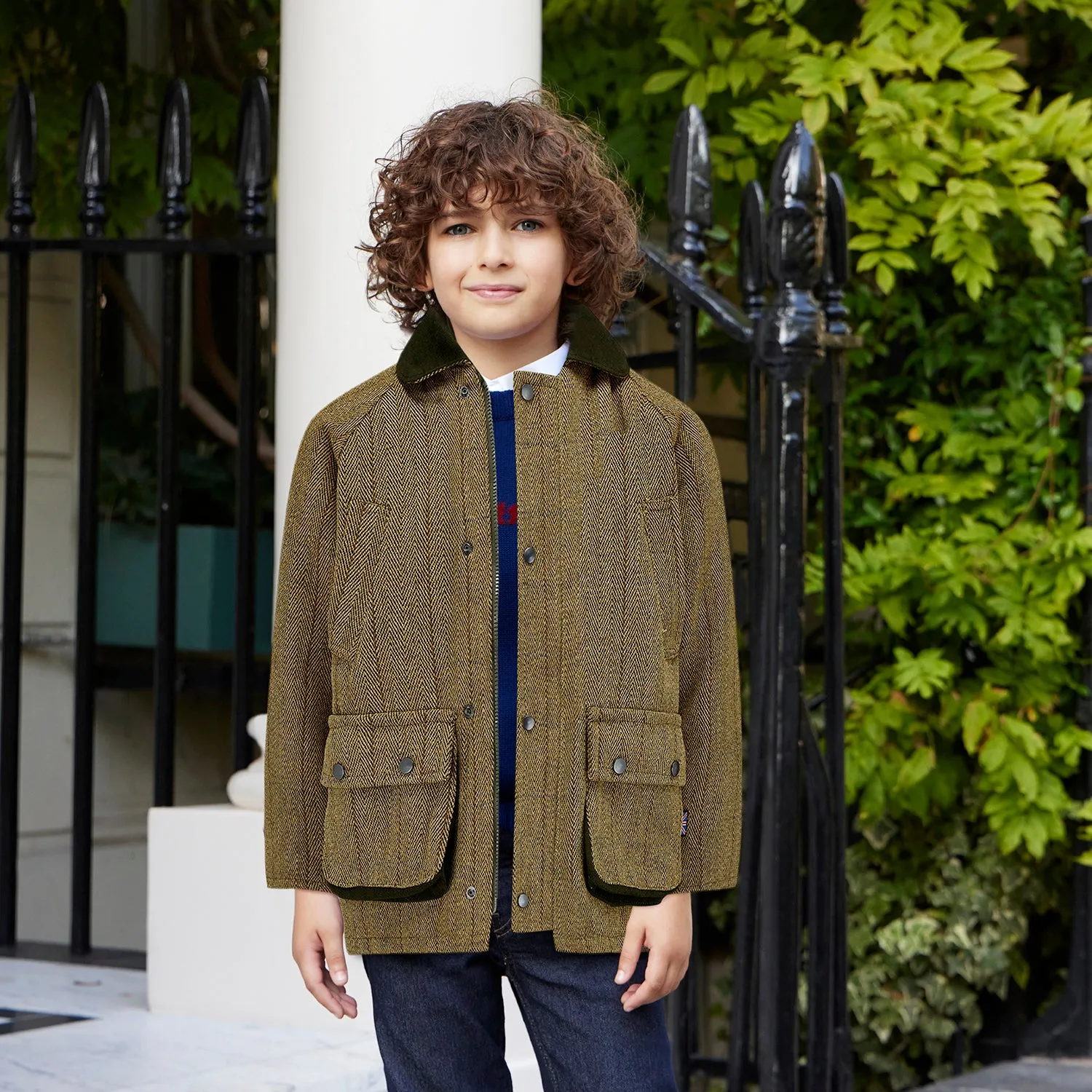 Lyall Greenbelt Children's Tweed Coat - Sand