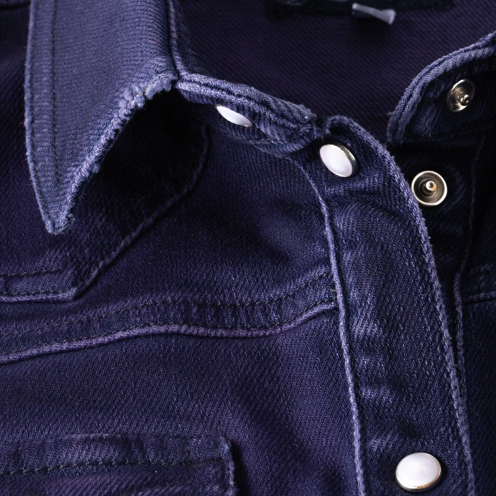 Maddi Fitted Western Snap Shirt In Blueberry