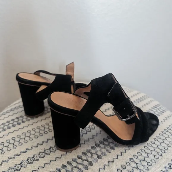 Madewell Rosalie Black Suede High Heel Sandal