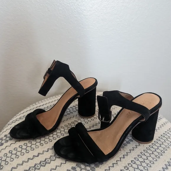 Madewell Rosalie Black Suede High Heel Sandal