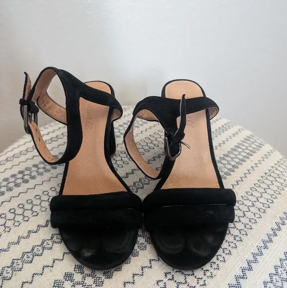 Madewell Rosalie Black Suede High Heel Sandal