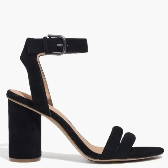 Madewell Rosalie Black Suede High Heel Sandal