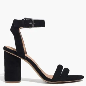Madewell Rosalie Black Suede High Heel Sandal