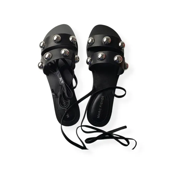 Marc Fisher black studded sandal