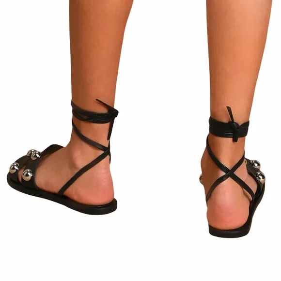 Marc Fisher black studded sandal