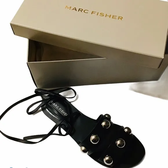 Marc Fisher black studded sandal