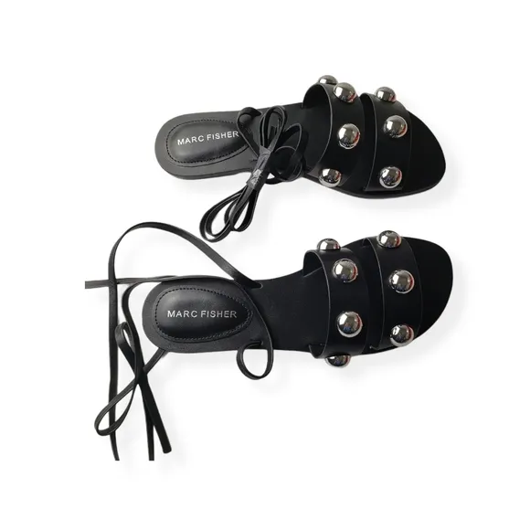 Marc Fisher black studded sandal