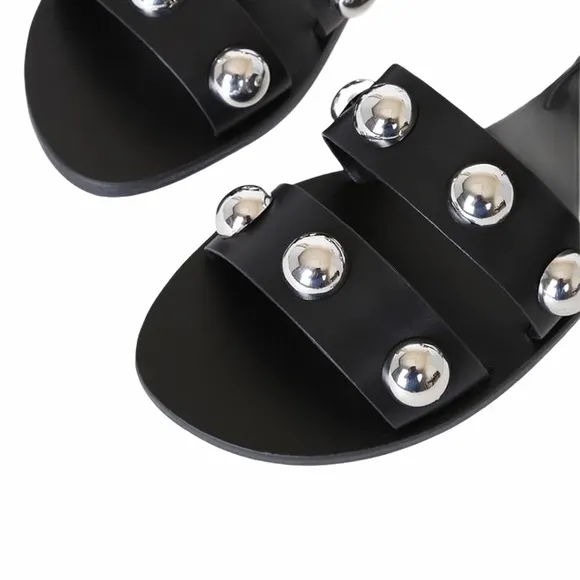 Marc Fisher black studded sandal