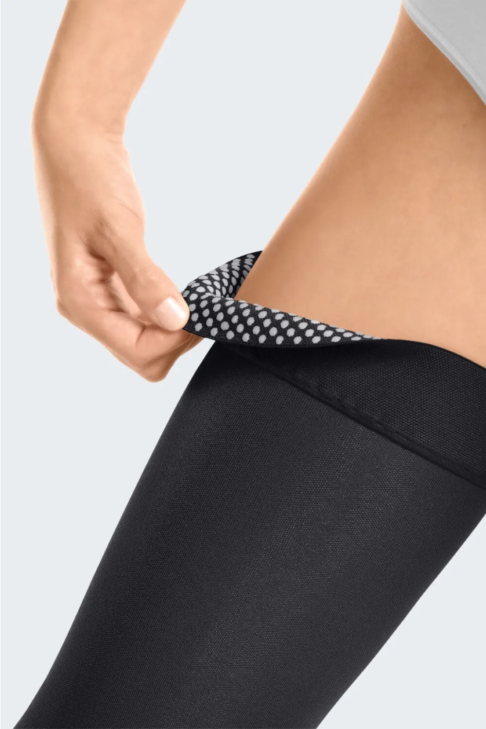 Medi Duomed Open-Toe Knee High Black Compression Stockings