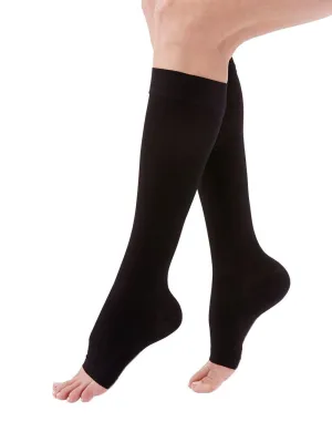 Medi Duomed Open-Toe Knee High Black Compression Stockings